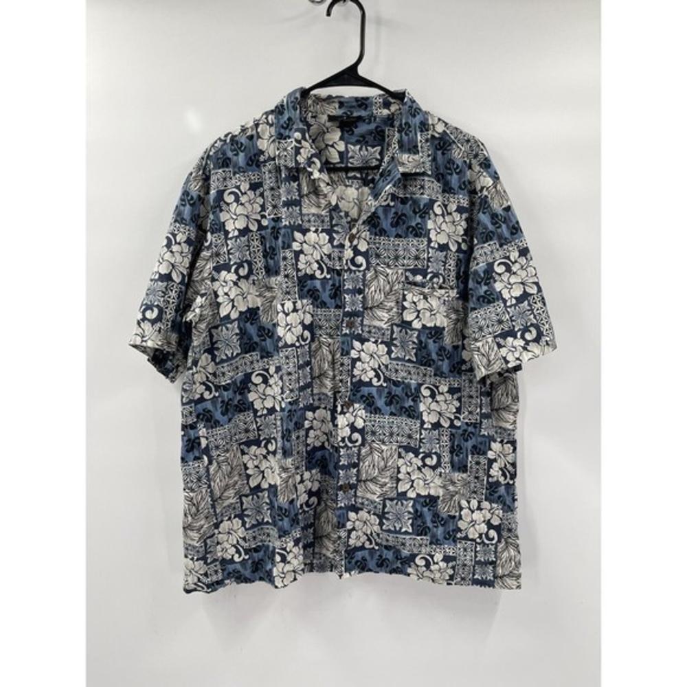 Royal Creations Hawaiian Shirt Men's XL Blue‎ Floral Short Sleeve Aloha
